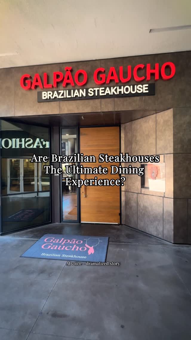 Steak lovers, this one’s for you. The Galpao Gaucho experience is all about bold flavors and great moments around the table.

Narration generated with an AI voice actor. Story is a dramatization for illustration—real menu, fictional diner.

Which location are you heading to?
Cupertino, CA
Irvine, CA
Napa, CA
Roseville, CA
San Diego, CA
Walnut Creek, CA
Las Vegas, NV
Charleston, SC