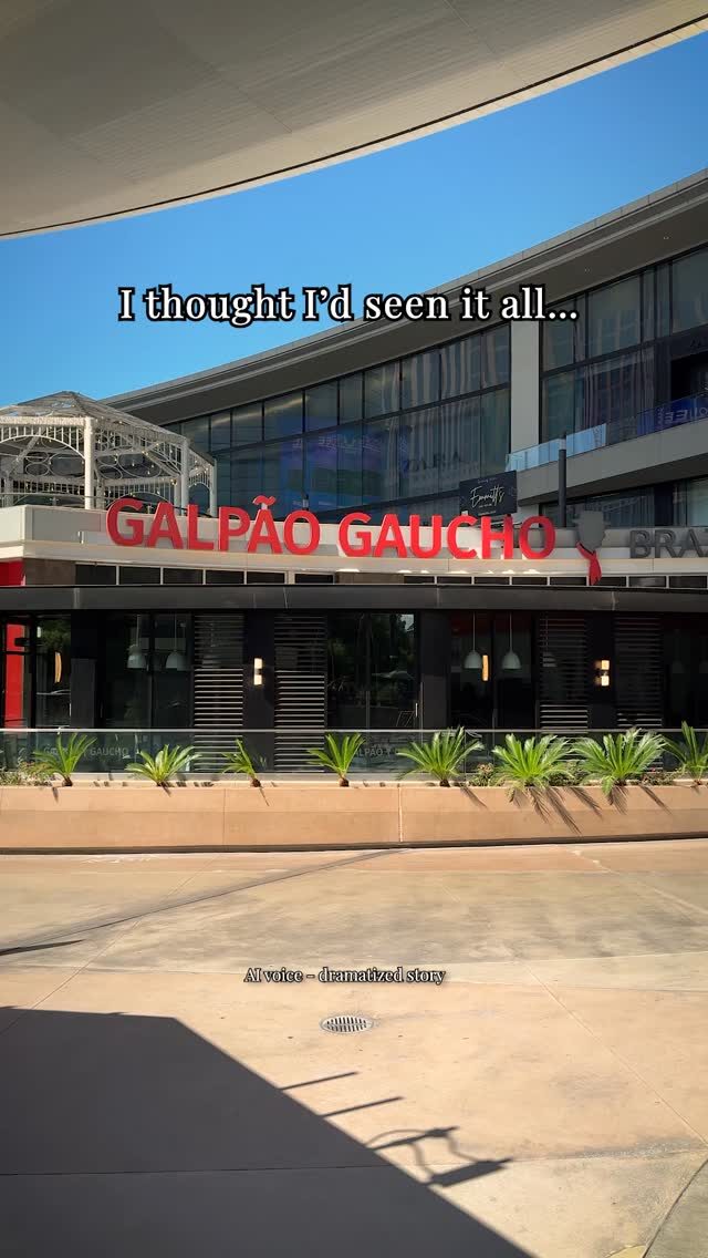 The Golden Steak® is the most noble part of the top sirloin, expertly seasoned with salt and then decadently enveloped in 24-karat edible gold foil. A bespoke cart approaches your table, presenting the Golden Steak® in all its splendor, and the Gaucho Chef then artfully carves this luxurious meat selection with a golden knife.

Elevate your dining experience with every golden bite. Join us today at Galpão Gaucho Brazilian Steakhouse

✨💛 🥩

Narration generated with an AI voice actor. Story is a dramatization for illustration—real menu, fictional diner.

Which location are you heading to?

Cupertino, CA
Irvine, CA
Napa, CA
Roseville, CA
San Diego, CA
Walnut Creek, CA
Las Vegas, NV
Charleston, SC