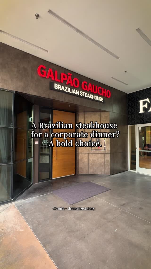 Searching for a place to host a corporate dinner that has premium steak, a vast selection of cocktails, and a great atmosphere? You just found it.

Galpão Gaucho Brazilian Steakhouse, an authentic Brazilian dining experience.

Narration generated with an AI voice actor. Story is a dramatization for illustration—real menu, fictional diner.

Which location are you heading to?

Cupertino, CA
Irvine, CA
Napa, CA
Roseville, CA
San Diego, CA
Walnut Creek, CA
Las Vegas, NV
Charleston, SC