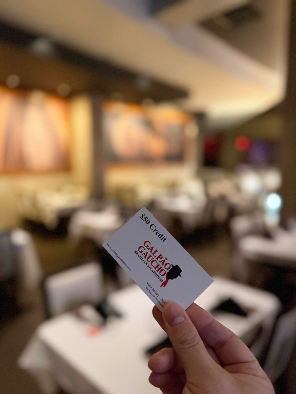 Starting in 2026, book a group dining event and get *$100 for the host ($50 Amex gift card + $50 Galpão Gaucho dining card) + *$25 Galpão Gaucho dining card for each guest! ❤️

In 2026, Galpão Gaucho Brazilian Steakhouse is celebrating 10 years of growth from opening their doors in Napa Valley, CA back in 2016 with a special oﬀer focused on group dining.

*Restrictions apply. Group event must be booked with a signed contract. Must mention “Year of Celebration” at the time of the reservation to take advantage of this oﬀer. Events must take place between January 1, 2026 and December 31, 2026. Promotion is valid only for groups of 15 guests or more for weekends and weekday dinner (full price rodizio) and 20 guests or more for weekday lunch (full price rodizio). Excludes holidays and cannot be combined with any other oﬀers or promotions. For each qualifying event, the contract signer (the individual who signs the event contract) will receive one $50.00 American Express gift card. The host of the event (defined as the guest who is the designated event contact physically present at the event) will receive one $50.00 Galpão Gaucho dining card. (This individual may be the same as the event signer or may be a diﬀerent individual). Each additional attending guest who dines the full rodizio menu will receive one $25.00 Galpão Gaucho dining card. Galpão Gaucho dining cards cannot be redeemed for the bar menu and cannot be applied to alcoholic beverages. Dine in only. Limit one per table. Galpão Gaucho dining cards are valid only Sunday to Friday, from January 1, 2026 to June 30, 2027. Galpão Gaucho dining cards are not valid on holidays and cannot be combined with any other oﬀers or promotions. No cash value for Galpão Gaucho dining cards. Valid only at Galpão Gaucho locations in California, Nevada, and South Carolina. Lost, stolen, damaged, or altered Galpão Gaucho dining cards will not be replaced or honored. American Express gift cards are third party gift cards issued by American Express and subject to their terms and conditions, including any applicable rules and policies. Year of Celebration oﬀer subject to change or cancellation without prior notice.