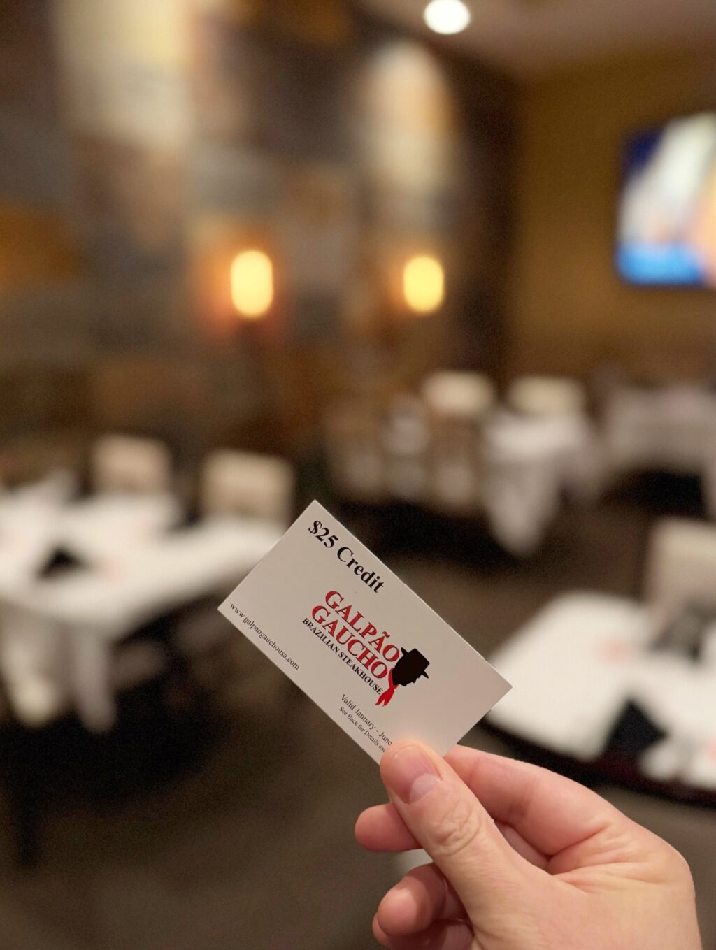 Starting in 2026, book a group dining event and get *$100 for the host ($50 Amex gift card + $50 Galpão Gaucho dining card) + *$25 Galpão Gaucho dining card for each guest! ❤️

In 2026, Galpão Gaucho Brazilian Steakhouse is celebrating 10 years of growth from opening their doors in Napa Valley, CA back in 2016 with a special oﬀer focused on group dining.

*Restrictions apply. Group event must be booked with a signed contract. Must mention “Year of Celebration” at the time of the reservation to take advantage of this oﬀer. Events must take place between January 1, 2026 and December 31, 2026. Promotion is valid only for groups of 15 guests or more for weekends and weekday dinner (full price rodizio) and 20 guests or more for weekday lunch (full price rodizio). Excludes holidays and cannot be combined with any other oﬀers or promotions. For each qualifying event, the contract signer (the individual who signs the event contract) will receive one $50.00 American Express gift card. The host of the event (defined as the guest who is the designated event contact physically present at the event) will receive one $50.00 Galpão Gaucho dining card. (This individual may be the same as the event signer or may be a diﬀerent individual). Each additional attending guest who dines the full rodizio menu will receive one $25.00 Galpão Gaucho dining card. Galpão Gaucho dining cards cannot be redeemed for the bar menu and cannot be applied to alcoholic beverages. Dine in only. Limit one per table. Galpão Gaucho dining cards are valid only Sunday to Friday, from January 1, 2026 to June 30, 2027. Galpão Gaucho dining cards are not valid on holidays and cannot be combined with any other oﬀers or promotions. No cash value for Galpão Gaucho dining cards. Valid only at Galpão Gaucho locations in California, Nevada, and South Carolina. Lost, stolen, damaged, or altered Galpão Gaucho dining cards will not be replaced or honored. American Express gift cards are third party gift cards issued by American Express and subject to their terms and conditions, including any applicable rules and policies. Year of Celebration oﬀer subject to change or cancellation without prior notice.