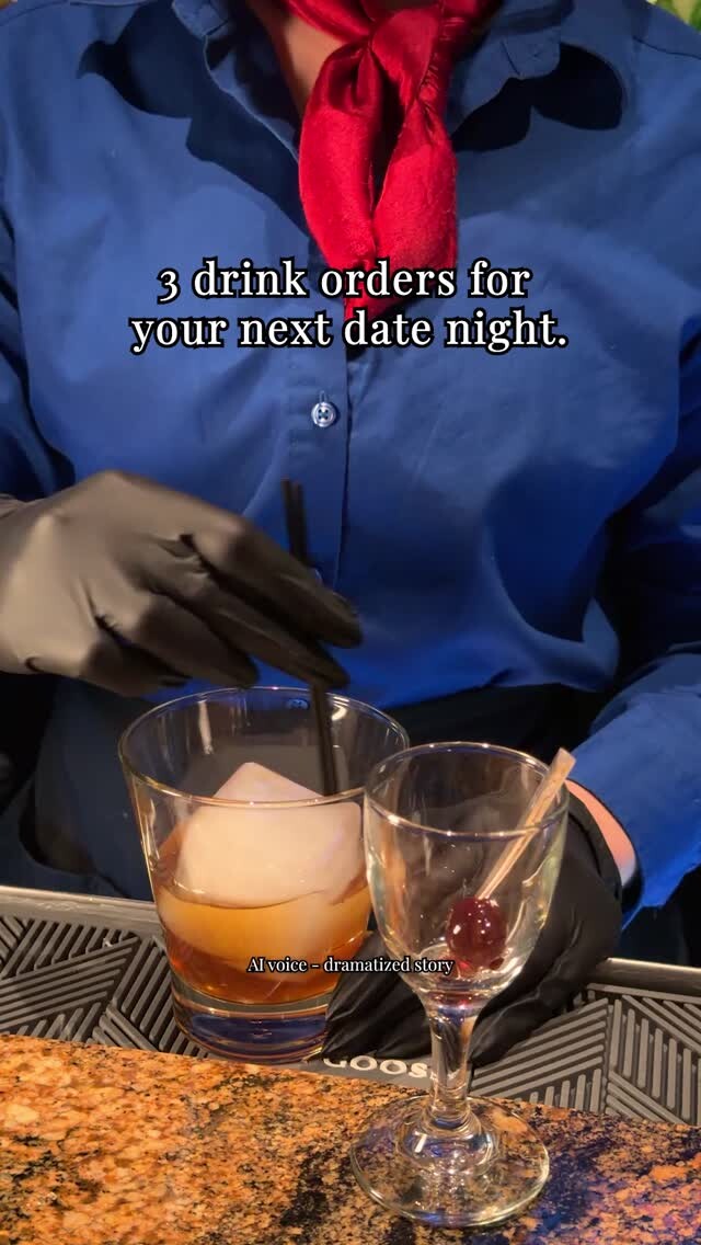 Do you have a date night coming up? Here are 3 drink orders:

Caipirinha, lime, sugar and cachaça.
London Lavender Mule, ginger, and a floral note.
Old Fashioned, a classic drink.

Which one are you trying to night?

Narration generated with an AI voice actor. Story is a dramatization for illustration—real menu, fictional diner.

Which location are you heading to?
Cupertino, CA
Irvine, CA
Napa, CA
Roseville, CA
San Diego, CA
Walnut Creek, CA
Las Vegas, NV
Charleston, SC