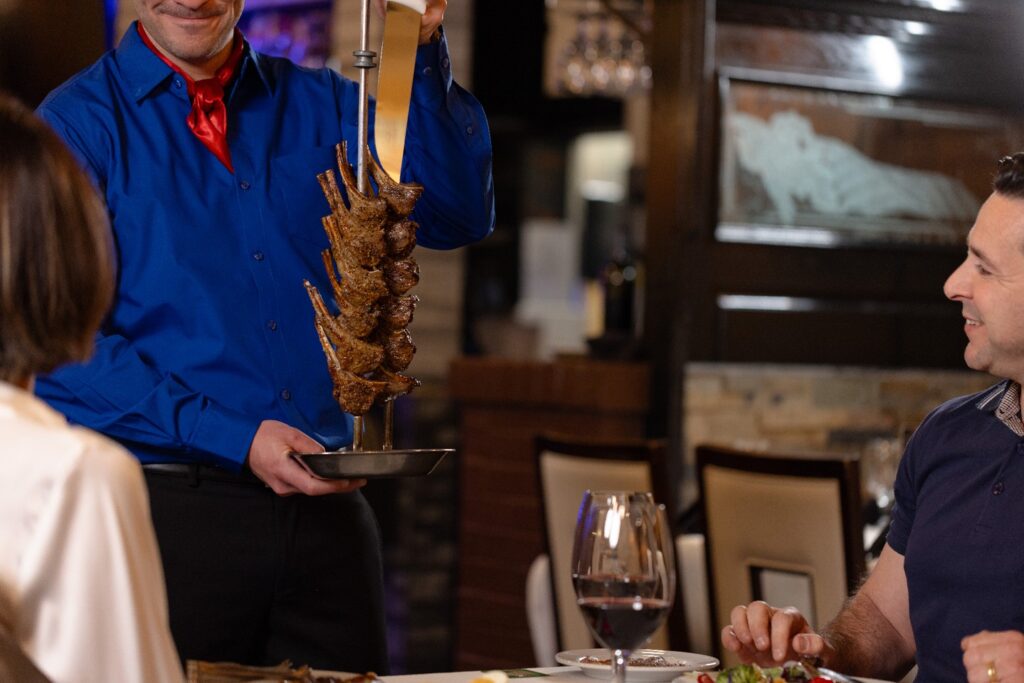 Have you tried these cuts?

Let us introduce you to our Picanha, Lamb Chops, and Spicy Top Sirloin! 🥩

❤️ Picanha is the noble part of the sirloin and our signature cut. Our gaucho chefs leave a little bit of marble on the picanha because our grill rotates each skewer of meat – this means each skewer is marinating the whole time it is slowly cooking on the grill.

❣️ Lamb Chops are skewered in individual portions, bathed in a white wine seasoning. We recommend pairing with mint jelly.

❤️‍🔥 Spicy Top Sirloin, our traditional picanha, the noble cut from the top sirloin, seasoned with our unique dry rub recipe.

Book your table now.