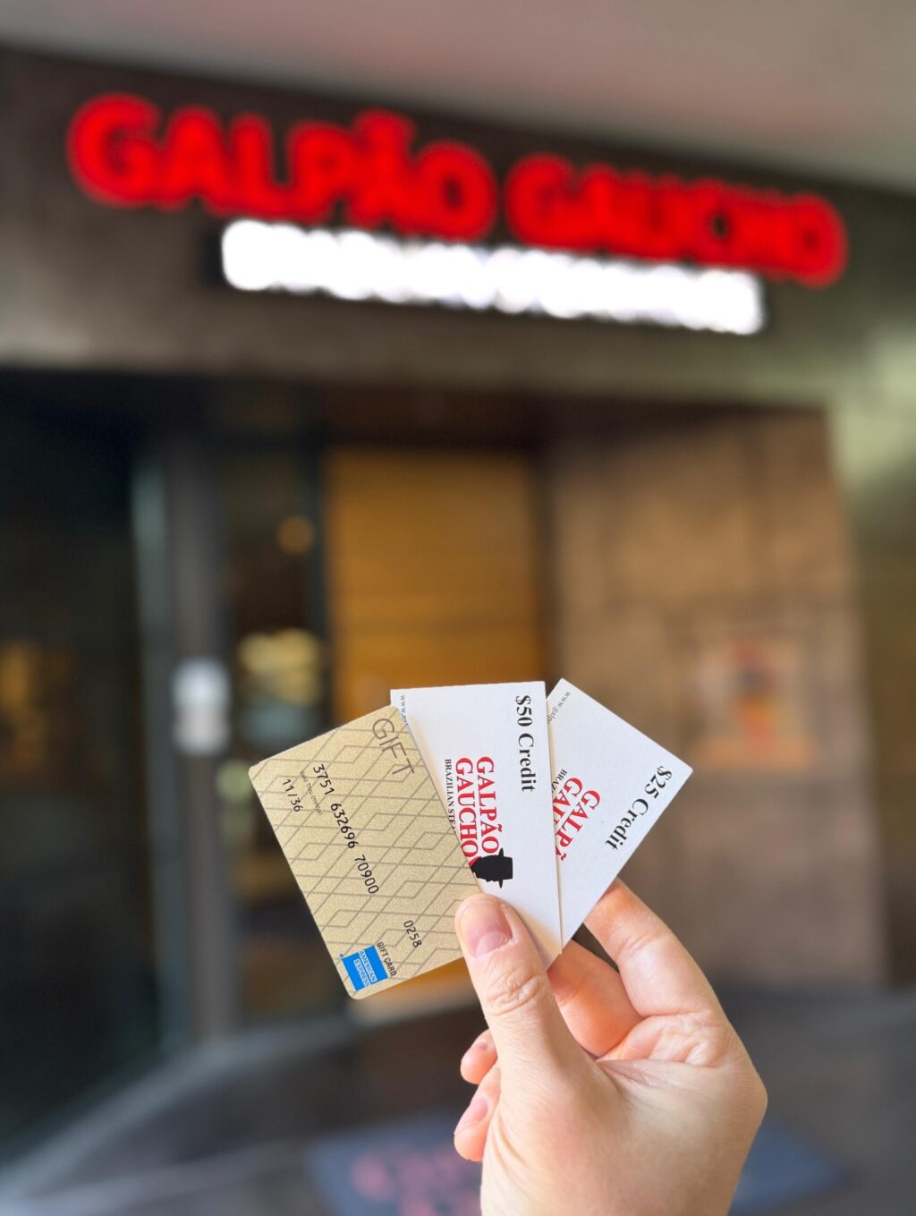 Starting in 2026, book a group dining event and get *$100 for the host ($50 Amex gift card + $50 Galpão Gaucho dining card) + *$25 Galpão Gaucho dining card for each guest! ❤️

In 2026, Galpão Gaucho Brazilian Steakhouse is celebrating 10 years of growth from opening their doors in Napa Valley, CA back in 2016 with a special oﬀer focused on group dining.

*Restrictions apply. Group event must be booked with a signed contract. Must mention “Year of Celebration” at the time of the reservation to take advantage of this oﬀer. Events must take place between January 1, 2026 and December 31, 2026. Promotion is valid only for groups of 15 guests or more for weekends and weekday dinner (full price rodizio) and 20 guests or more for weekday lunch (full price rodizio). Excludes holidays and cannot be combined with any other oﬀers or promotions. For each qualifying event, the contract signer (the individual who signs the event contract) will receive one $50.00 American Express gift card. The host of the event (defined as the guest who is the designated event contact physically present at the event) will receive one $50.00 Galpão Gaucho dining card. (This individual may be the same as the event signer or may be a diﬀerent individual). Each additional attending guest who dines the full rodizio menu will receive one $25.00 Galpão Gaucho dining card. Galpão Gaucho dining cards cannot be redeemed for the bar menu and cannot be applied to alcoholic beverages. Dine in only. Limit one per table. Galpão Gaucho dining cards are valid only Sunday to Friday, from January 1, 2026 to June 30, 2027. Galpão Gaucho dining cards are not valid on holidays and cannot be combined with any other oﬀers or promotions. No cash value for Galpão Gaucho dining cards. Valid only at Galpão Gaucho locations in California, Nevada, and South Carolina. Lost, stolen, damaged, or altered Galpão Gaucho dining cards will not be replaced or honored. American Express gift cards are third party gift cards issued by American Express and subject to their terms and conditions, including any applicable rules and policies. Year of Celebration oﬀer subject to change or cancellation without prior notice.